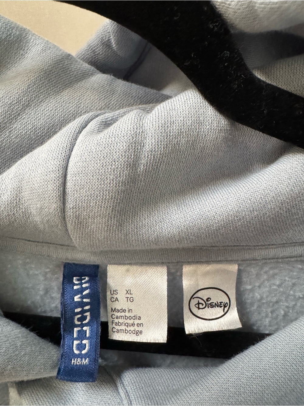 Disney x H&M Divided Fantasia Sorcerer Mickey Hoodie Light Blue XL Rare - Picture 3 of 7